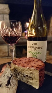 Bleu de Bresse in Banyuls with Beaujolais nouveau