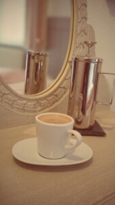 Freshly brewed coffee