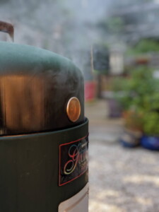 Hot smoker in the garden at La Moussiere